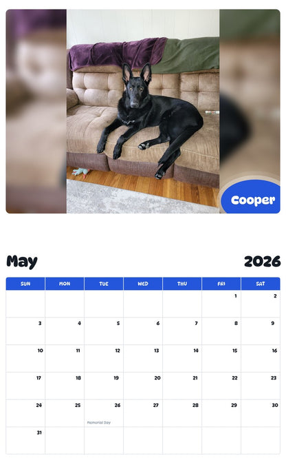 2026 - 2027 Cooper - Pawidols Pet Calendar