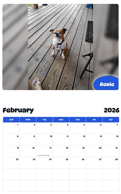 October 2025 - September 2026 Roxie - Pawidols Pet Calendar