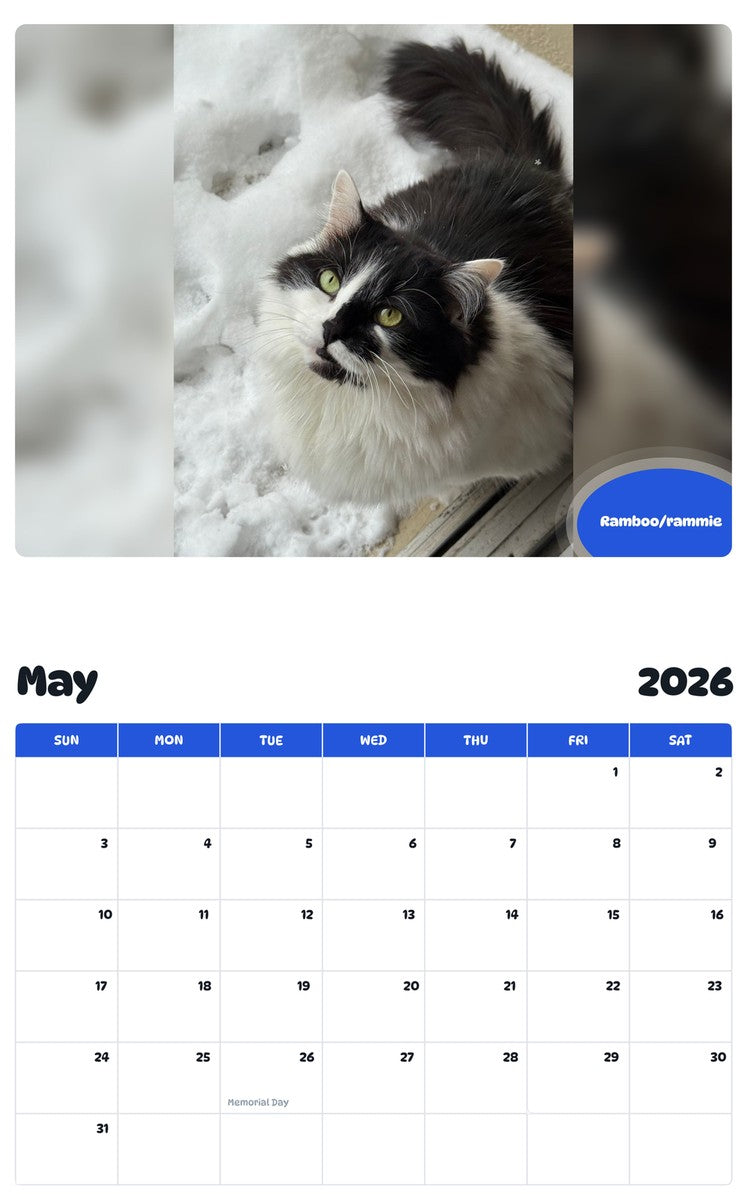 2026 - 2027 Ramboo/rammie - Pawidols Pet Calendar