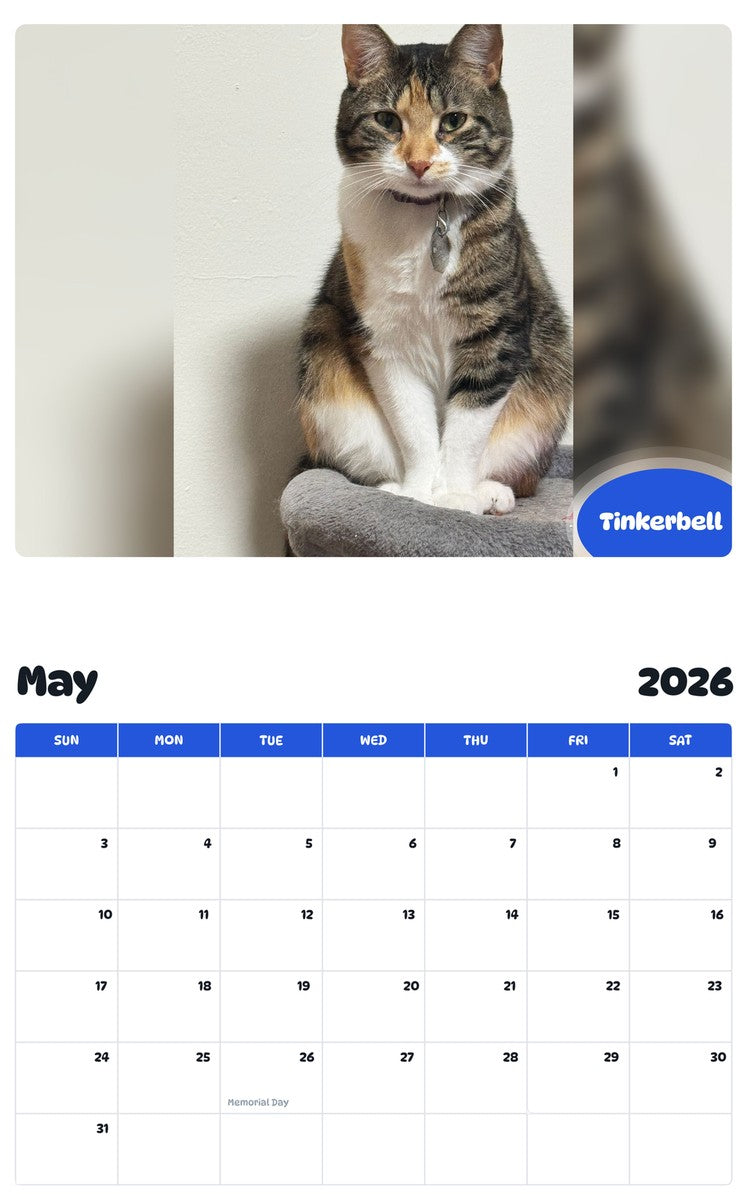 2026 - 2027 Tinkerbell - Pawidols Pet Calendar