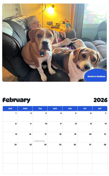 November 2025 - October 2026 Cooter & Madison - Pawidols Pet Calendar