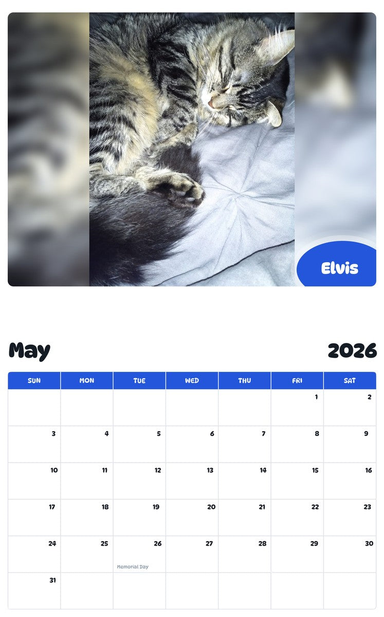 2026 - 2027 Elvis - Pawidols Pet Calendar