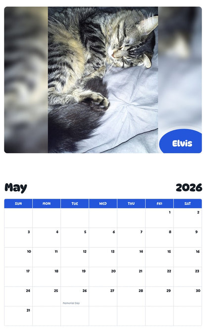 2026 - 2027 Elvis - Pawidols Pet Calendar