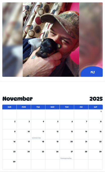 July 2025 - June 2026 MJ - Pawidols Pet Calendar