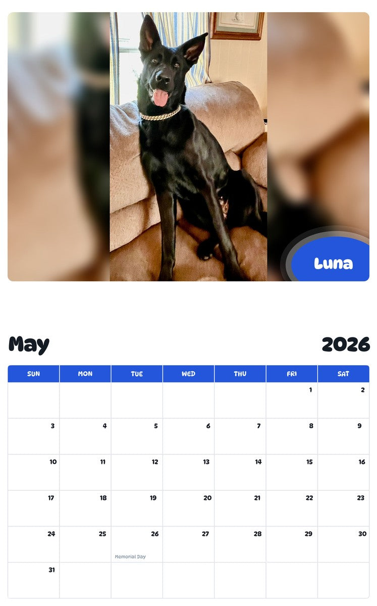 2026 - 2027 Luna - Pawidols Pet Calendar