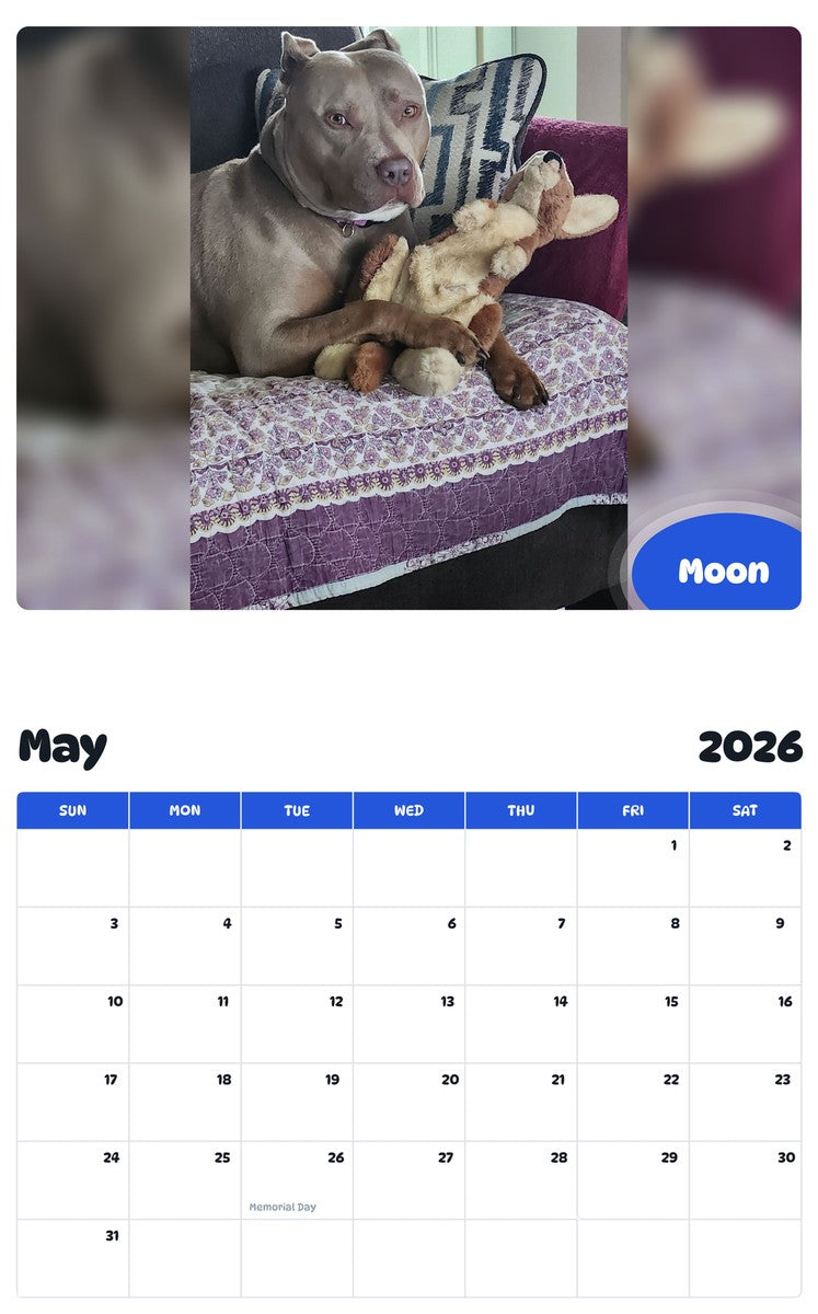 2026 - 2027 Moon - Pawidols Pet Calendar