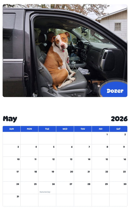 2026 - 2027 Dozer - Pawidols Pet Calendar