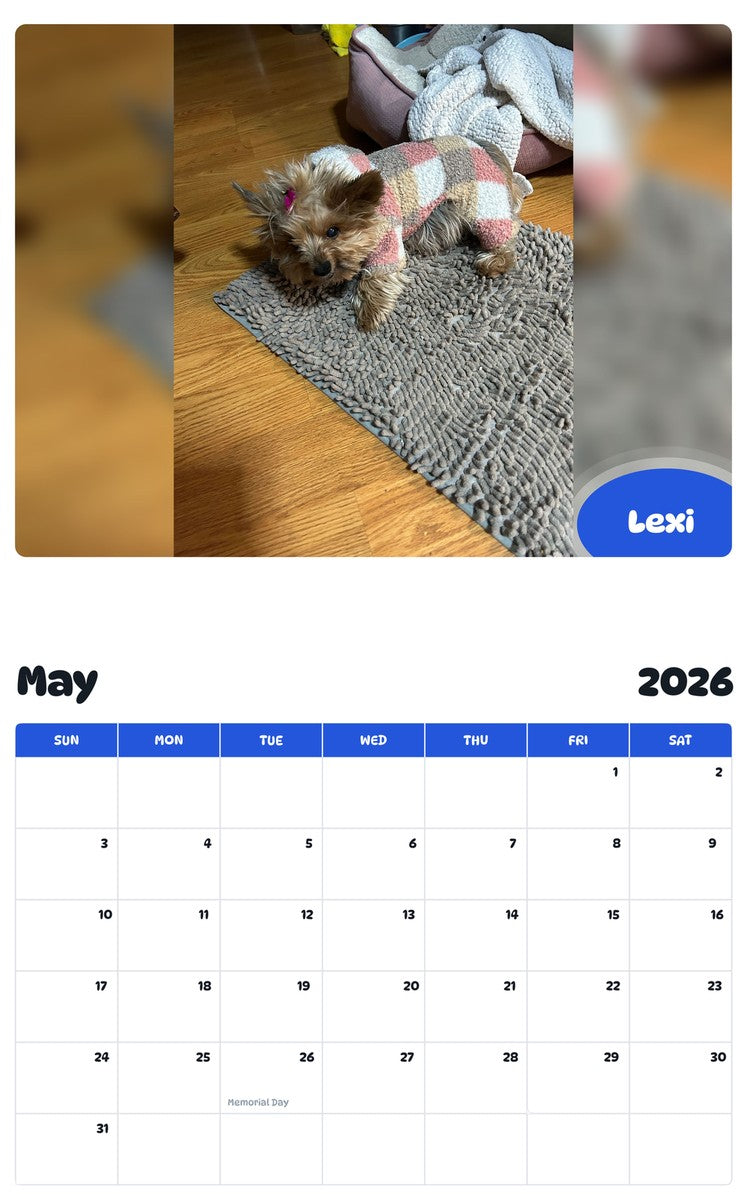 2026 - 2027 Lexi - Pawidols Pet Calendar