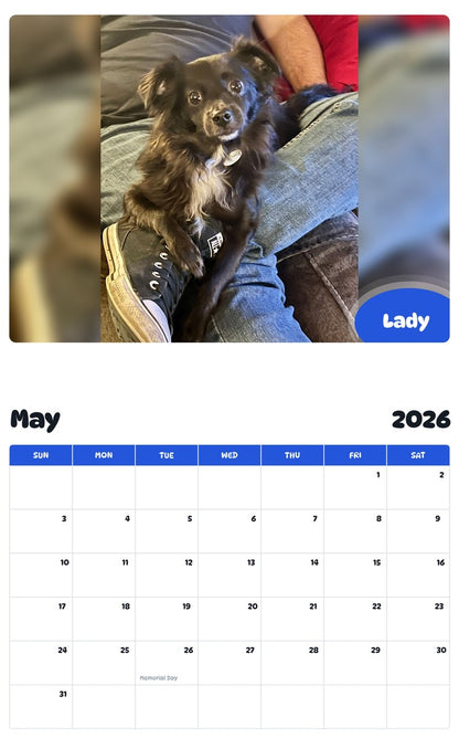 2026 - 2027 Lady - Pawidols Pet Calendar