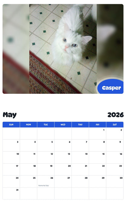 2026 - 2027 Casper - Pawidols Pet Calendar