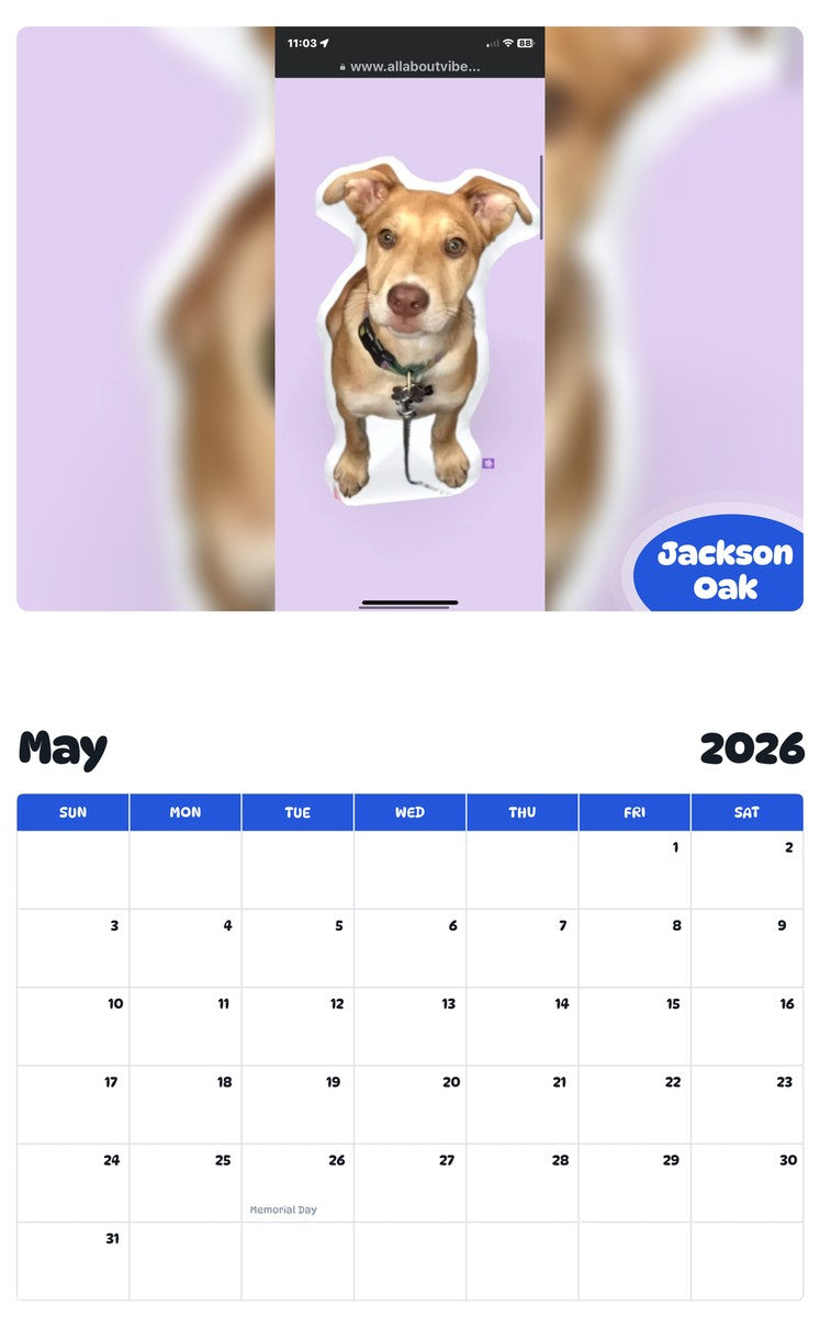 2026 - 2027 Jackson Oak - Pawidols Pet Calendar