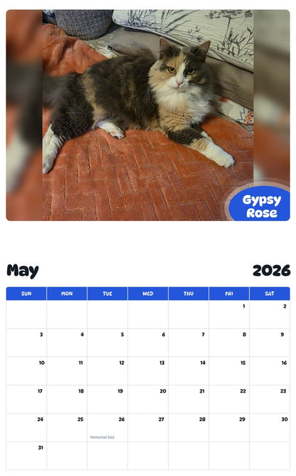 2026 - 2027 Gypsy Rose - Pawidols Pet Calendar