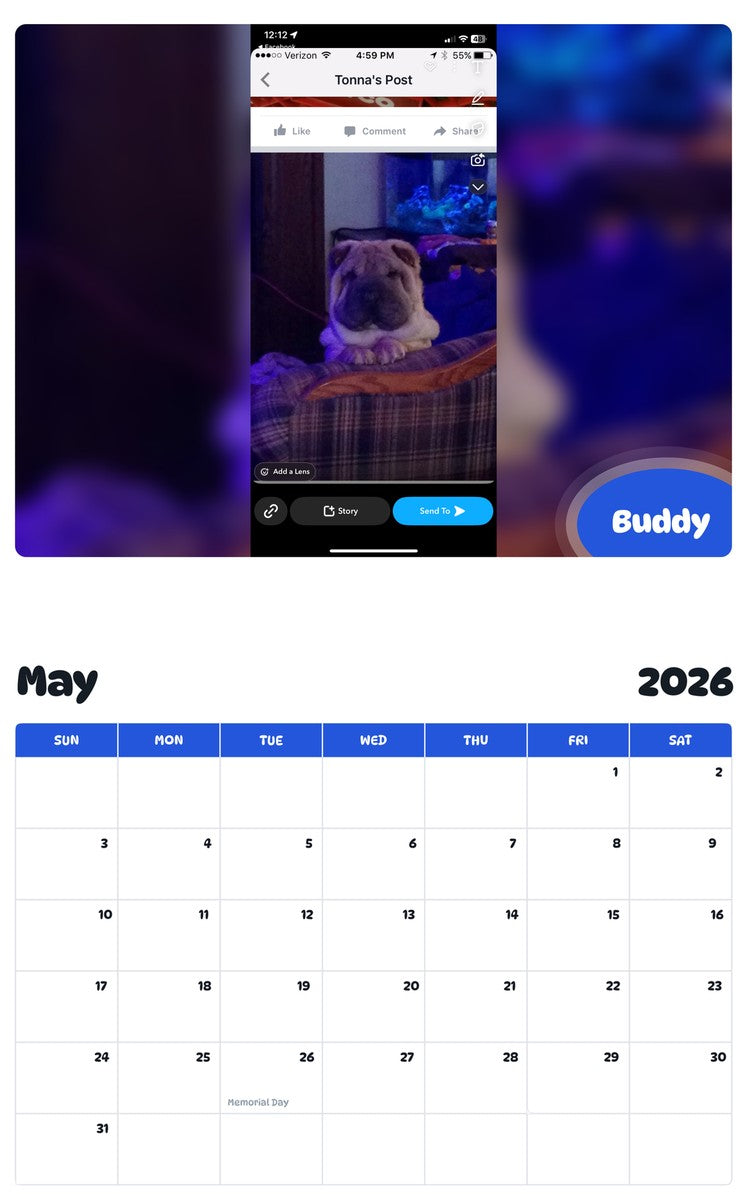 2026 - 2027 Buddy - Pawidols Pet Calendar