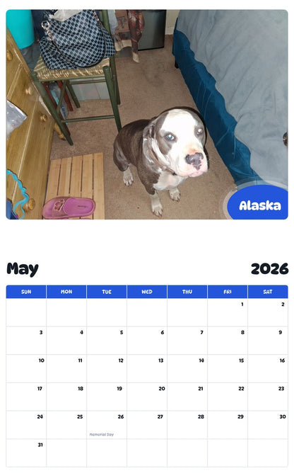 2026 - 2027 Alaska - Pawidols Pet Calendar