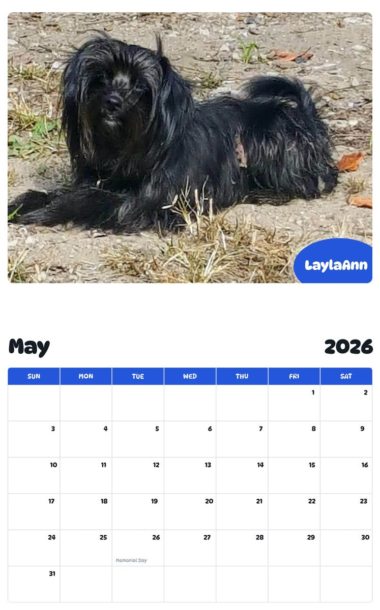 2026 - 2027 LaylaAnn - Pawidols Pet Calendar