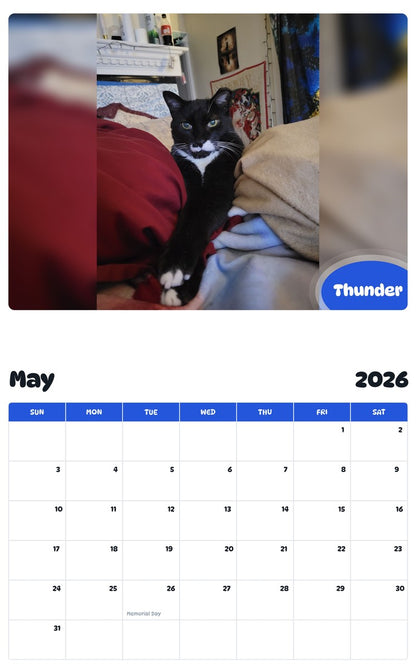 2026 - 2027 Thunder - Pawidols Pet Calendar