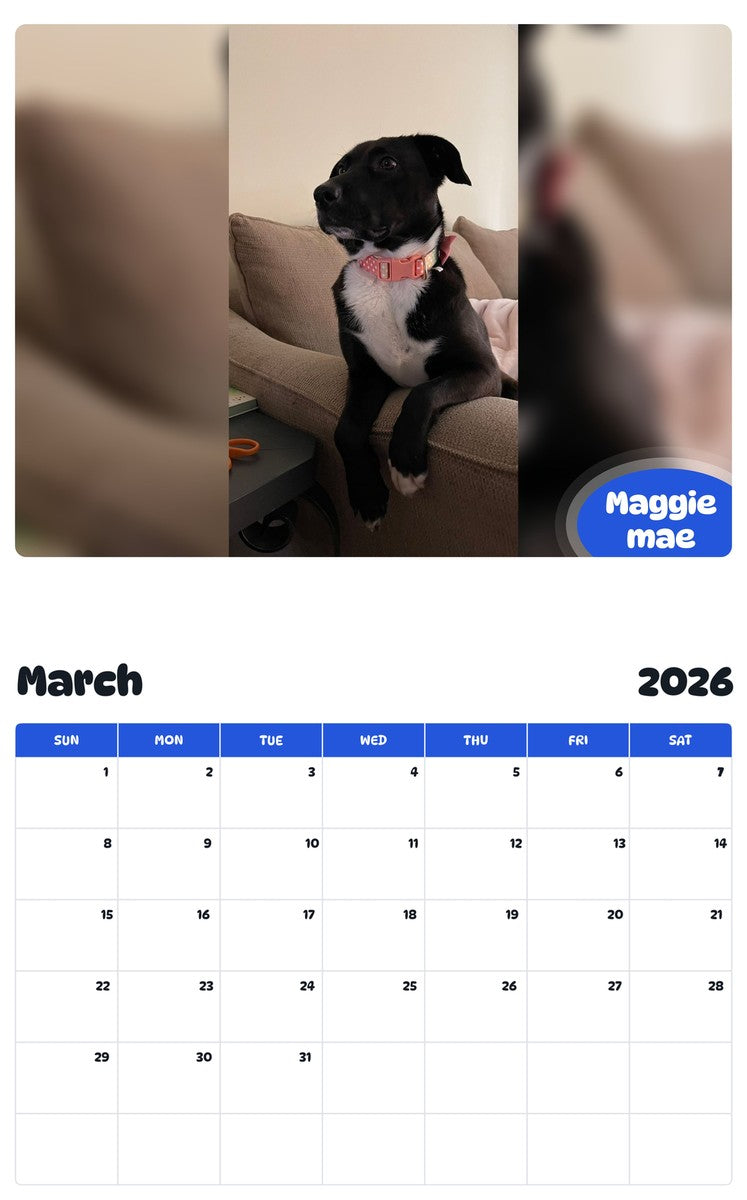 November 2025 - October 2026 Maggie mae - Pawidols Pet Calendar