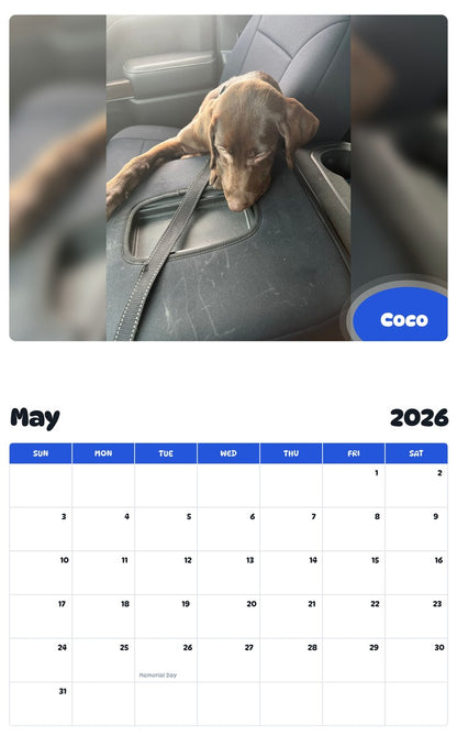 2026 - 2027 Coco - Pawidols Pet Calendar