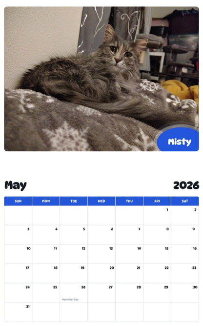2026 - 2027 Misty - Pawidols Pet Calendar