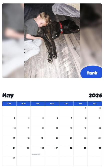 2026 - 2027 Tank - Pawidols Pet Calendar