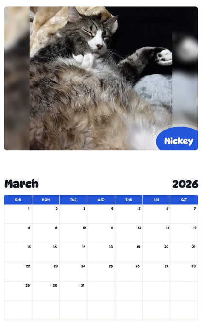 November 2025 - October 2026 Mickey - Pawidols Pet Calendar