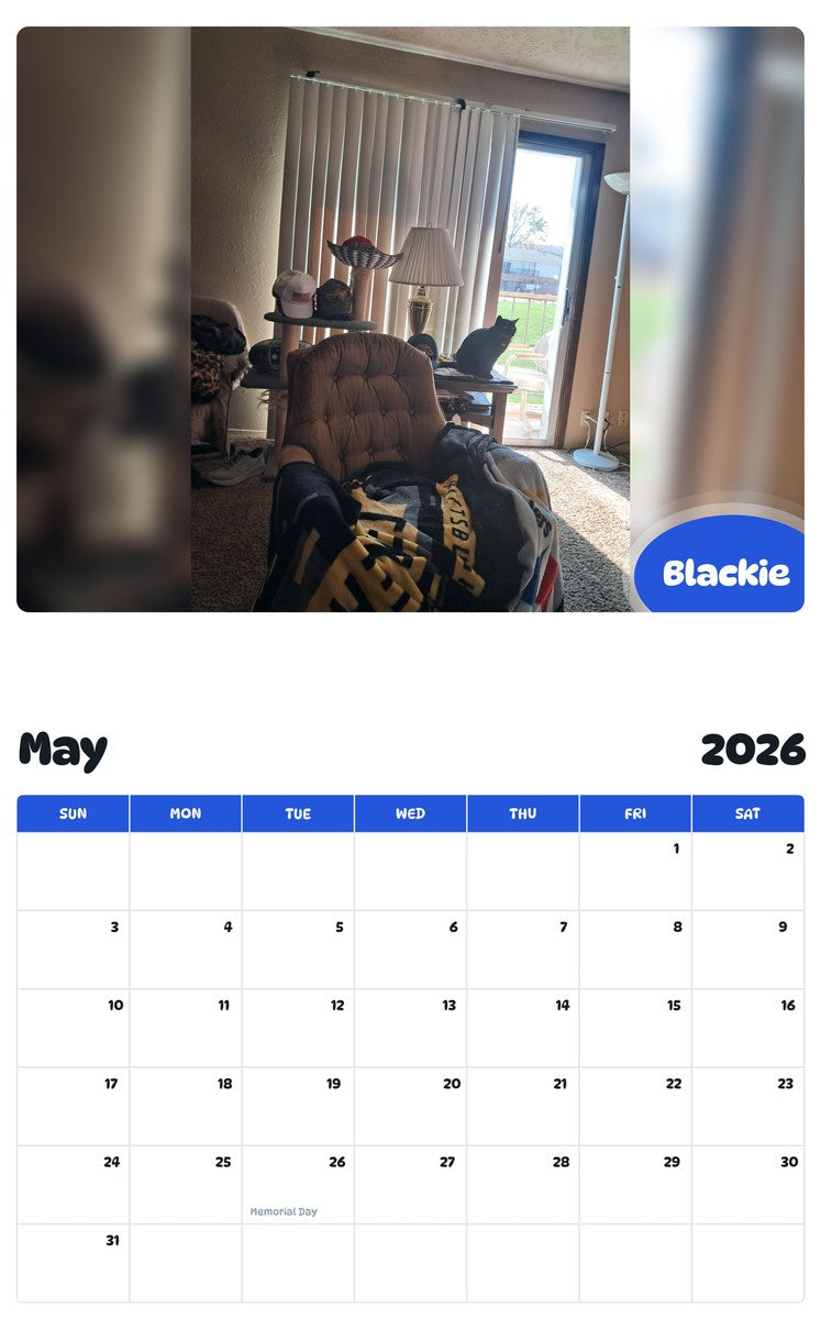 2026 - 2027 Blackie - Pawidols Pet Calendar