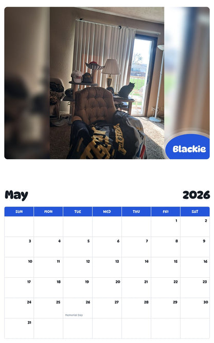 2026 - 2027 Blackie - Pawidols Pet Calendar