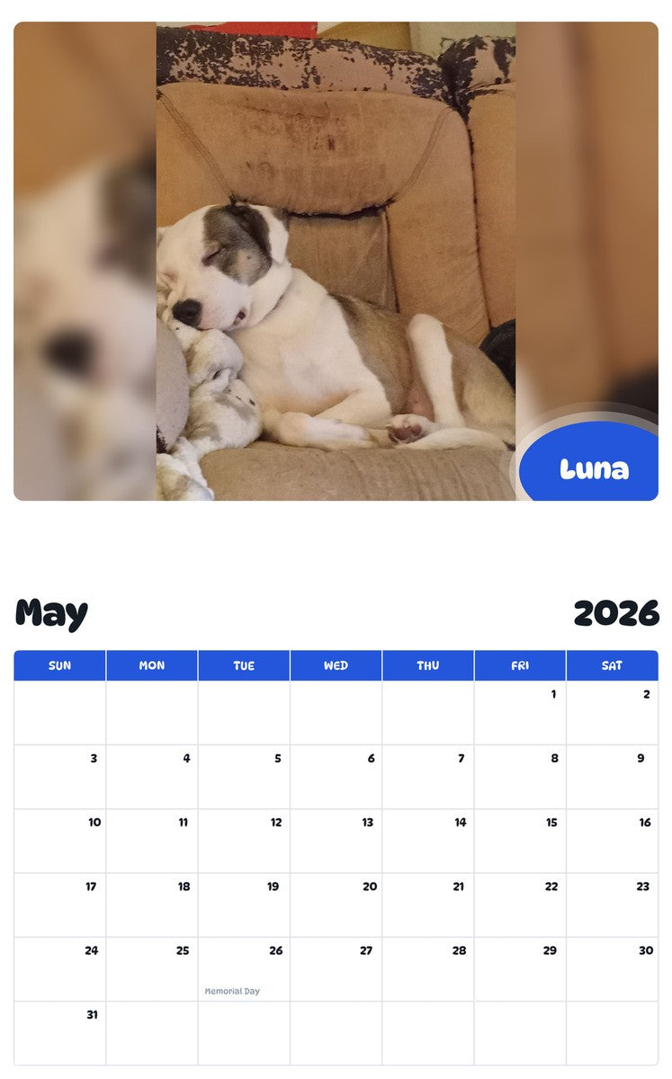 2026 - 2027 Luna - Pawidols Pet Calendar