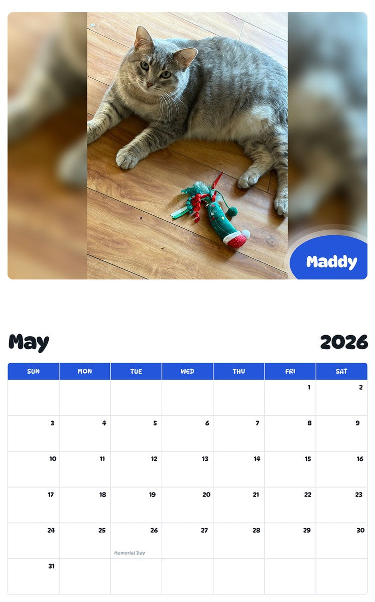 2026 - 2027 Maddy - Pawidols Pet Calendar