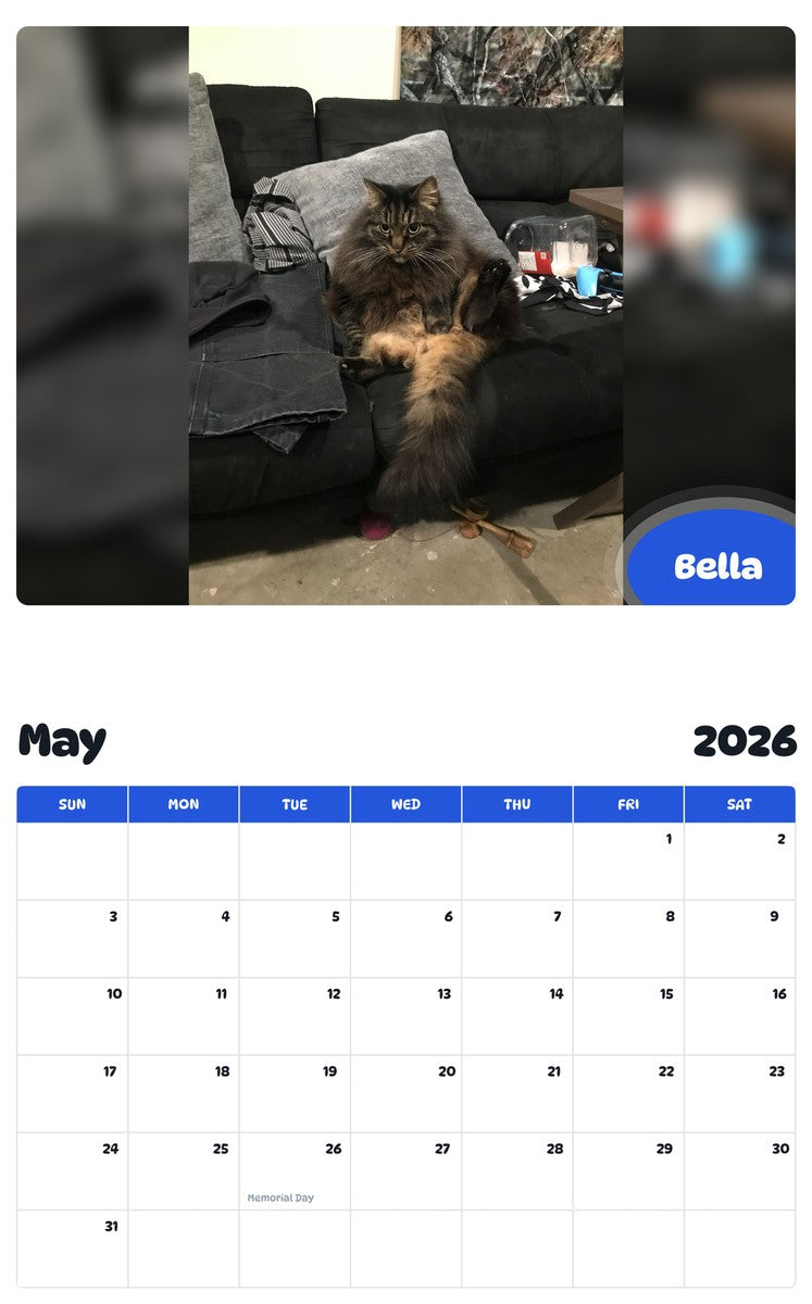2026 - 2027 Bella - Pawidols Pet Calendar