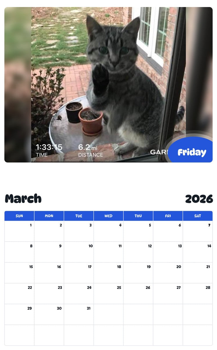 November 2025 - October 2026 Friday - Pawidols Pet Calendar