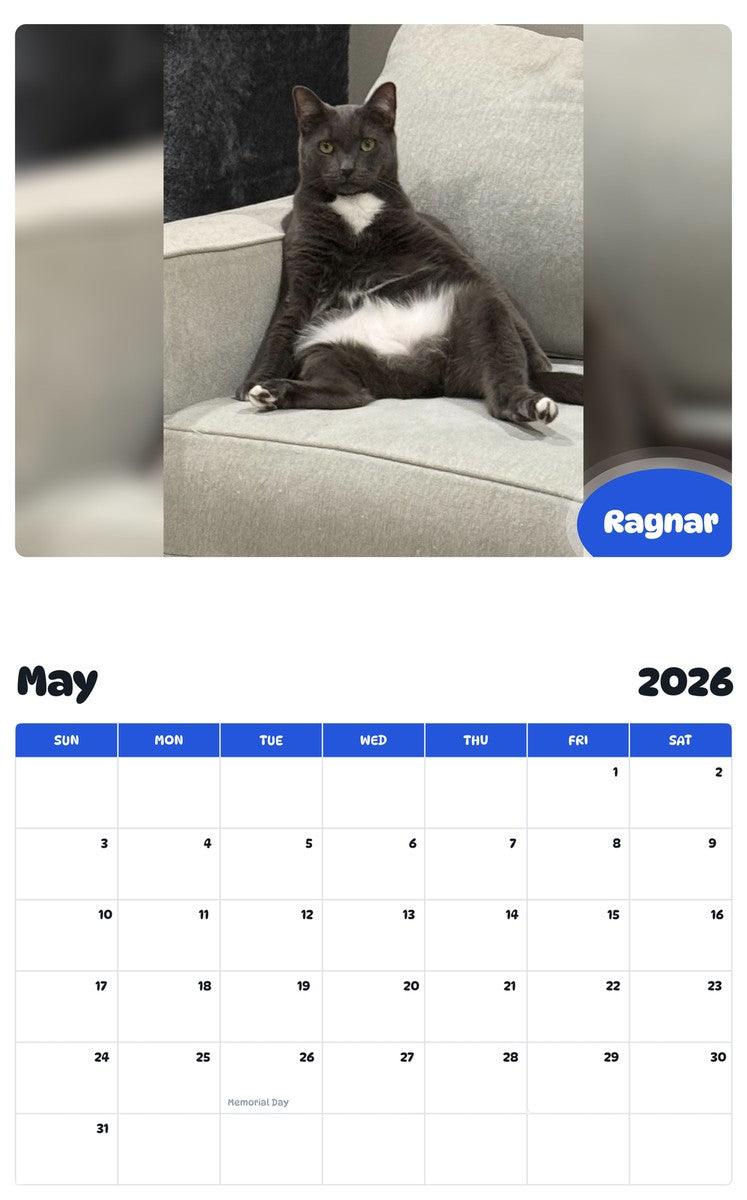 2026 - 2027 Ragnar - Pawidols Pet Calendar