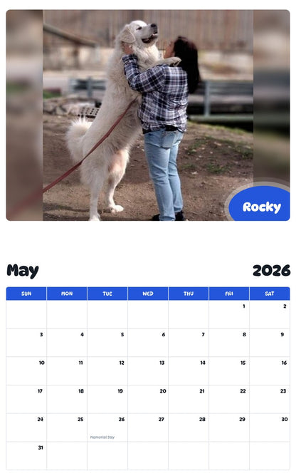 2026 - 2027 Rocky - Pawidols Pet Calendar