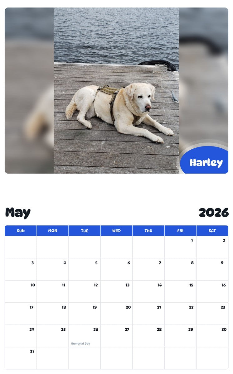 2026 - 2027 Harley - Pawidols Pet Calendar