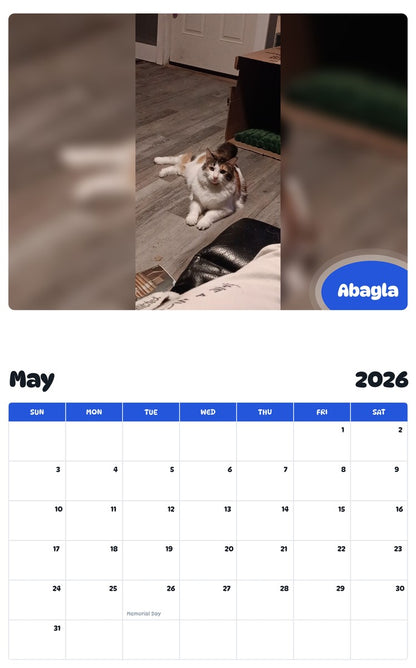 2026 - 2027 Abagla - Pawidols Pet Calendar