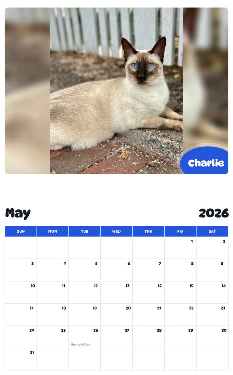 2026 - 2027 Charlie - Pawidols Pet Calendar