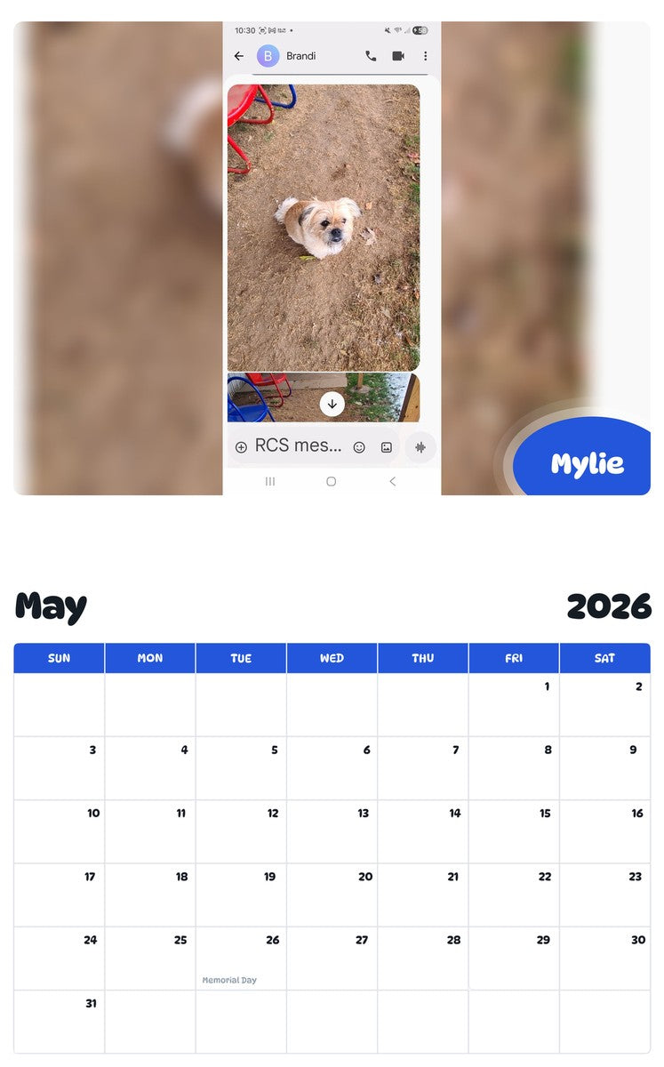 2026 - 2027 Mylie - Pawidols Pet Calendar