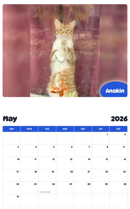 2026 - 2027 Anakin - Pawidols Pet Calendar
