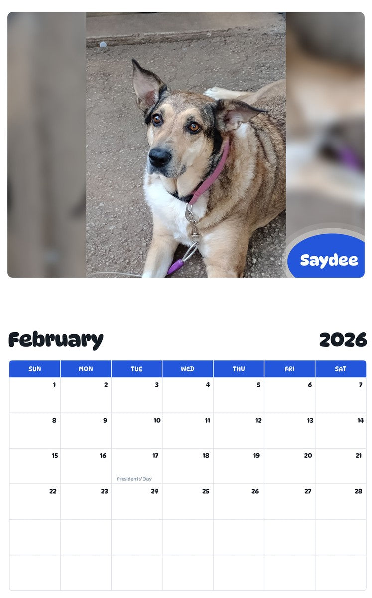 October 2025 - September 2026 Saydee - Pawidols Pet Calendar