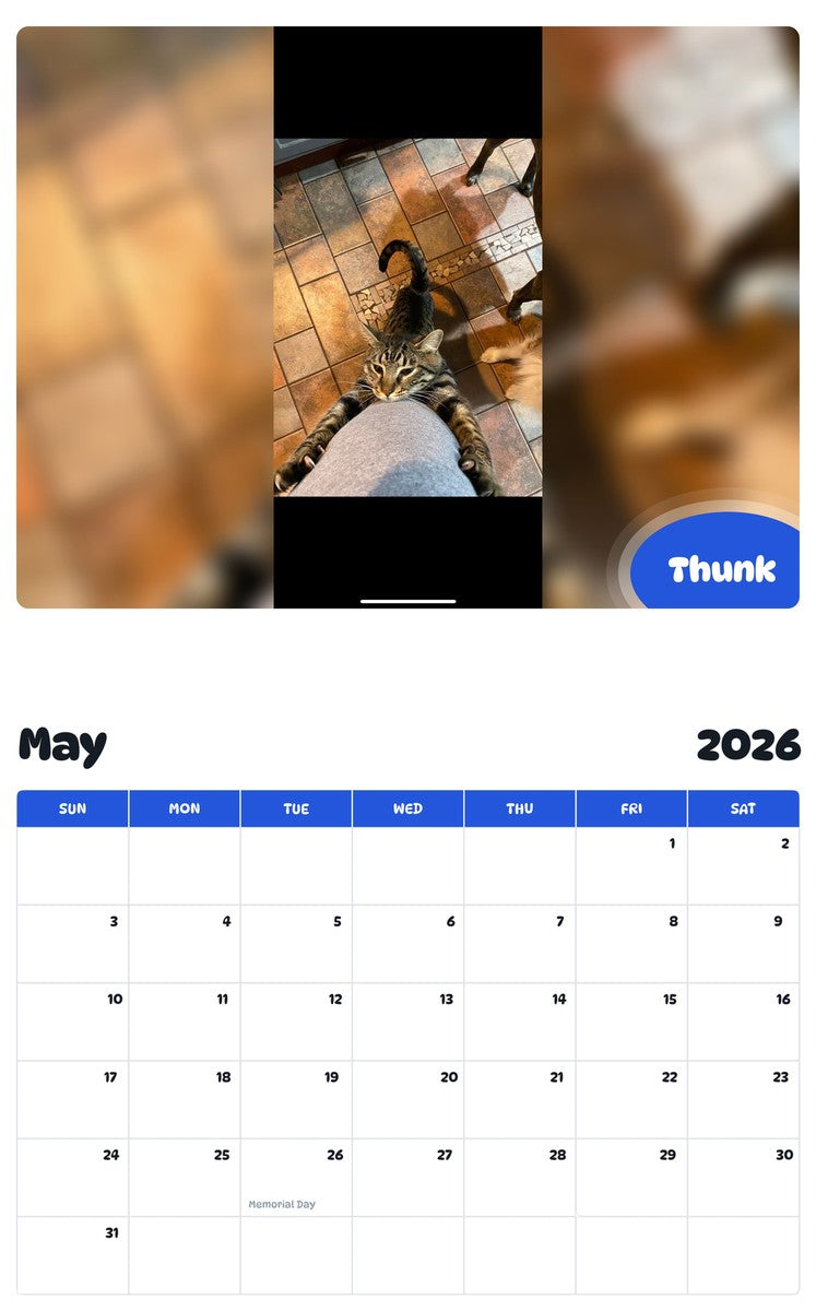 2026 - 2027 Thunk - Pawidols Pet Calendar