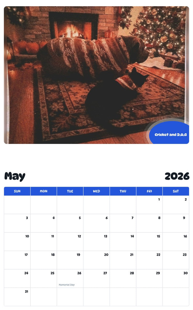 2026 - 2027 Cricket and D,O,G - Pawidols Pet Calendar