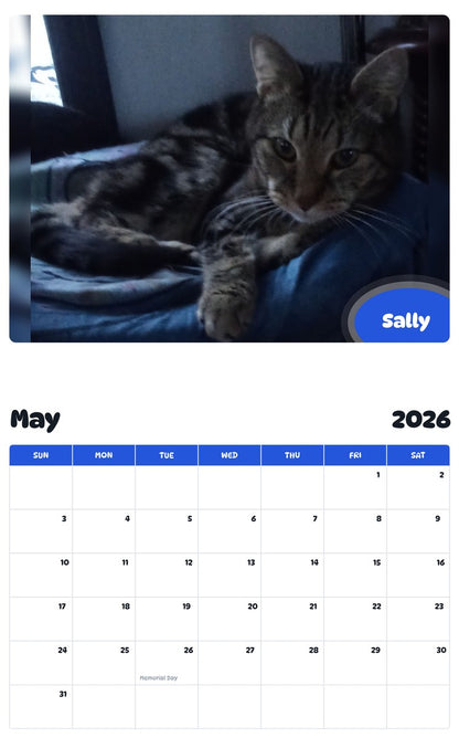 2026 - 2027 Sally - Pawidols Pet Calendar