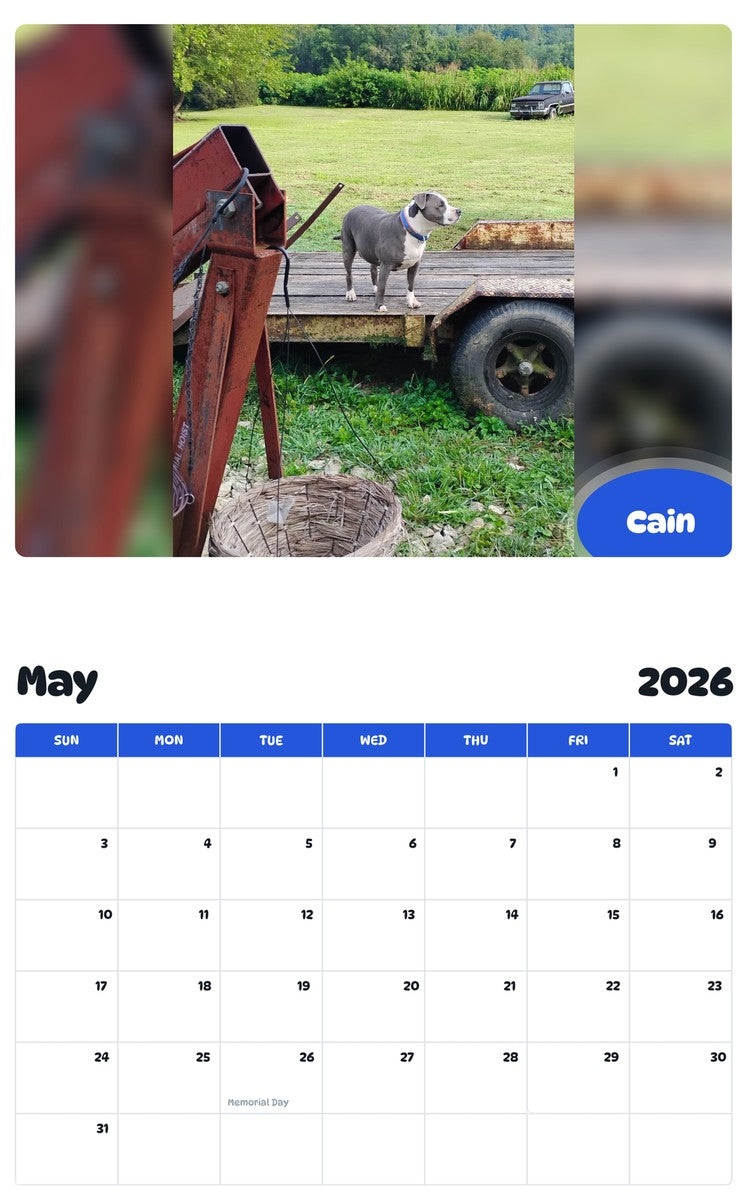 2026 - 2027 Cain - Pawidols Pet Calendar