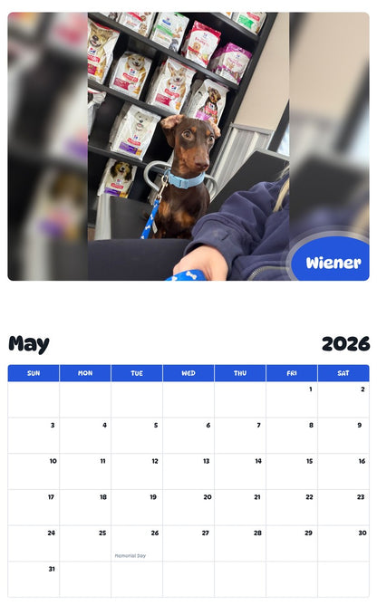 2026 - 2027 Wiener - Pawidols Pet Calendar
