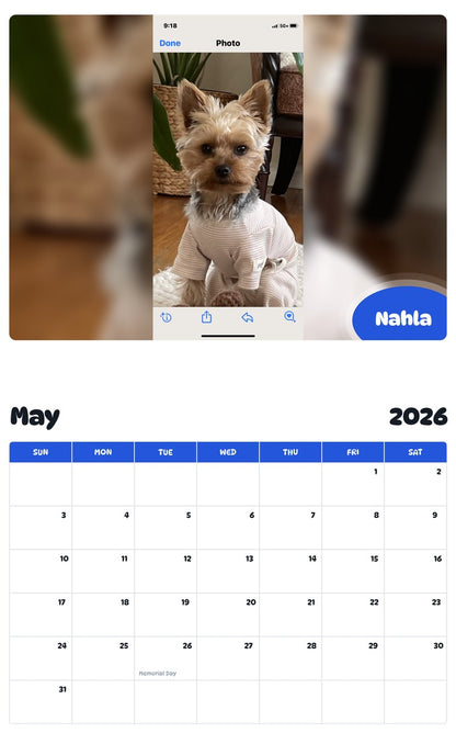2026 - 2027 Nahla - Pawidols Pet Calendar