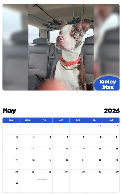 2026 - 2027 Kinley Dixe - Pawidols Pet Calendar
