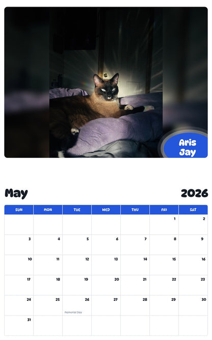 2026 - 2027 Aris Jay - Pawidols Pet Calendar