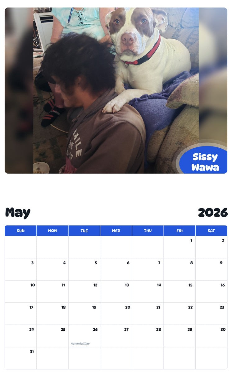 2026 - 2027 Sissy Wawa - Pawidols Pet Calendar