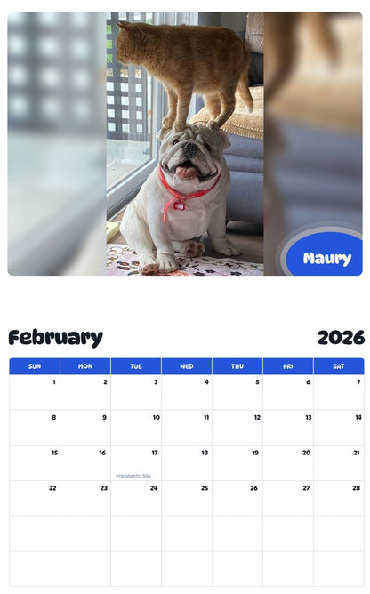 October 2025 - September 2026 Maury - Pawidols Pet Calendar