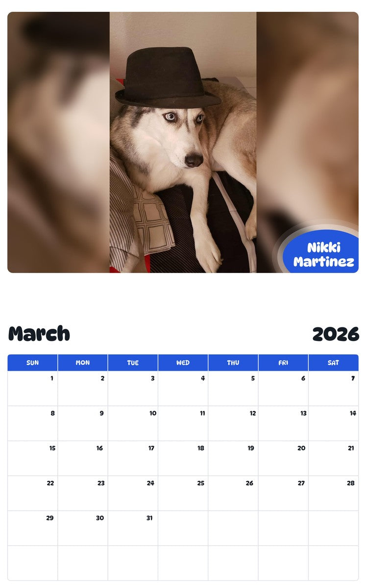 November 2025 - October 2026 Nikki Martinez - Pawidols Pet Calendar
